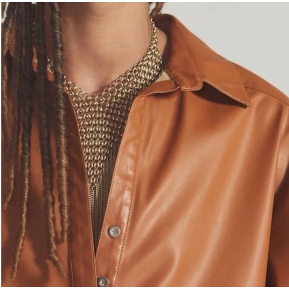 Anthropologie faux leather top‎ size 1x - Picture 8 of 11